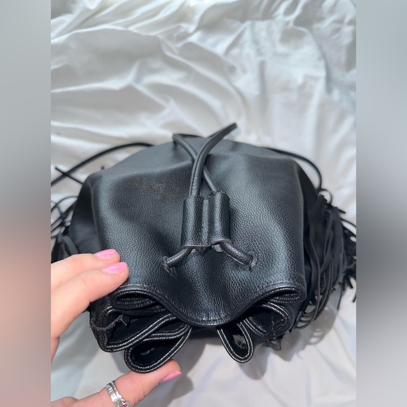 NWOT Victorias Secret Leather Fringe Backpack - Picture 3 of 7